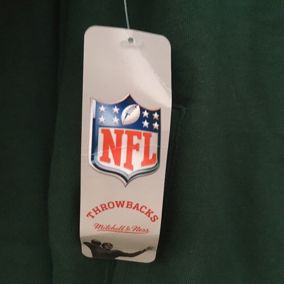 Green Bay Packers Women's Small Mitchell & Ness Flunnel Neck Fleece Hoodie NEW - Picture 9 of 12